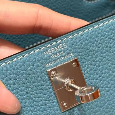 wholesale quality hermes kelly 25 togo blue jean phw